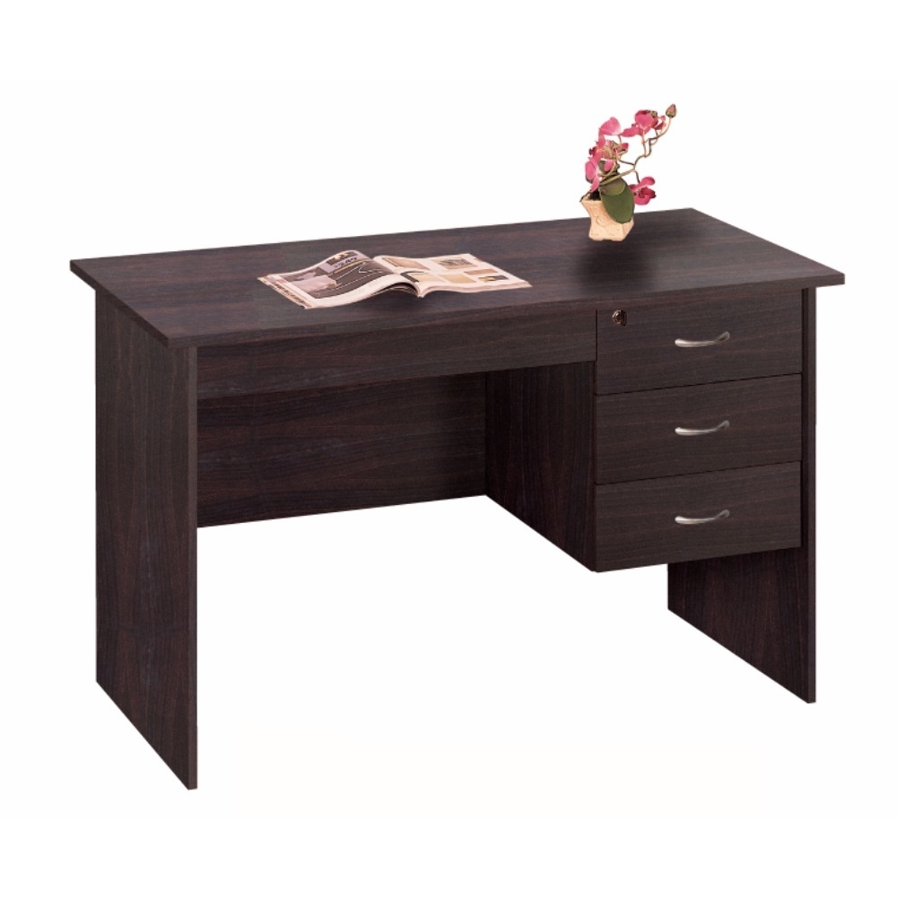 Contemporary Style Desk With Spacious Storage, Dark Brown