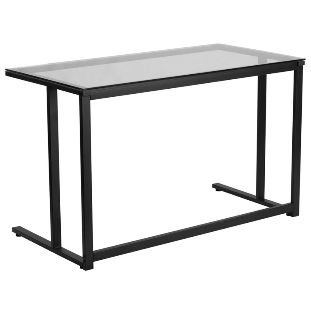 Glass Desk With Black Frame Clear