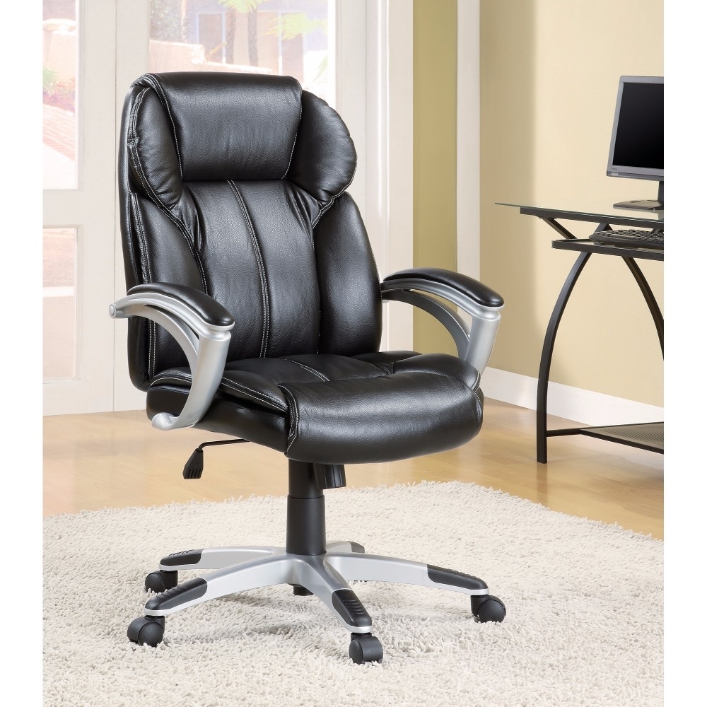 Executive High-back Leather Chair, Black