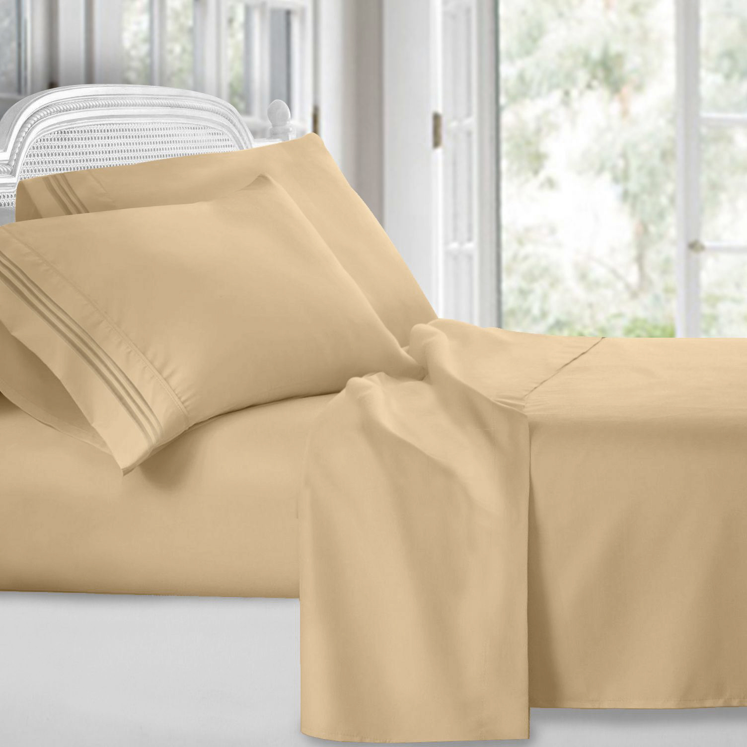 Lux Decor Collection - Ultra-soft Brushed Microfiber - 4 Piece 1800 Series Deep Pocket Bed Sheet Set - King, Taupe