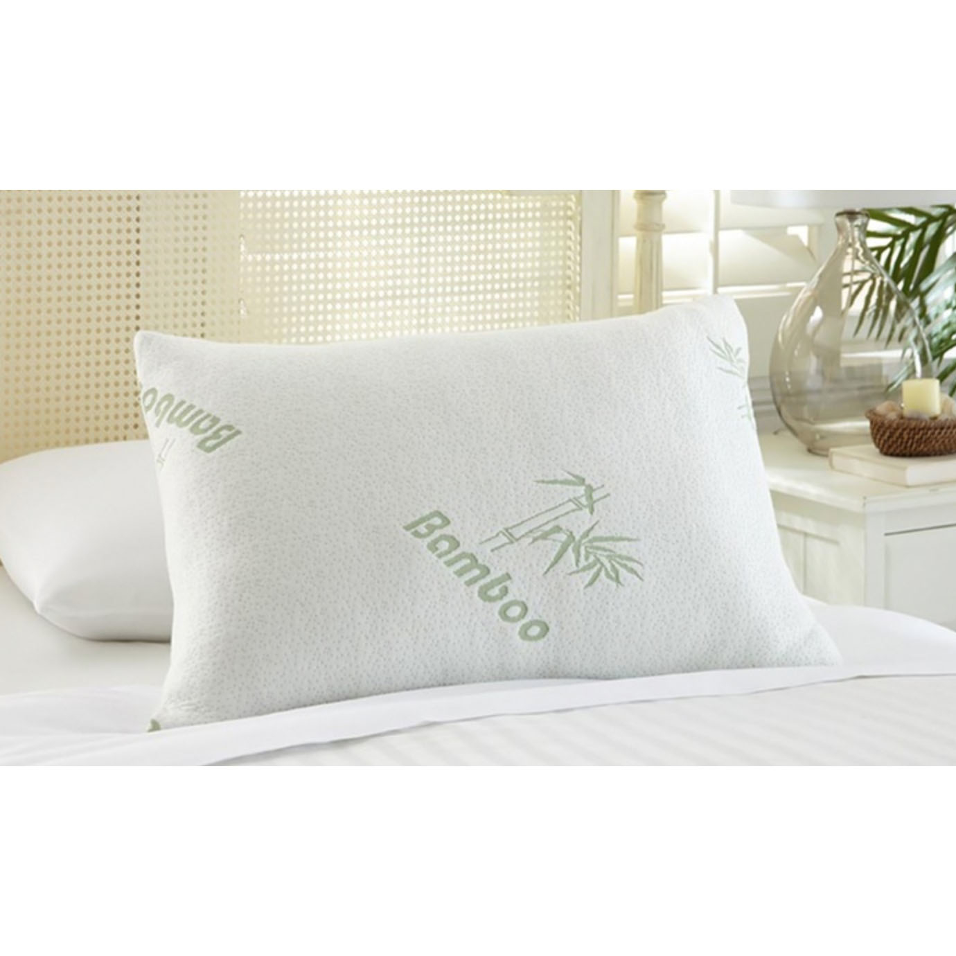 Set Of 2 Shredded Memory Foam Pillow, Removable Cover W/ Rayon From Bamboo Thick Best Bed Pillow
