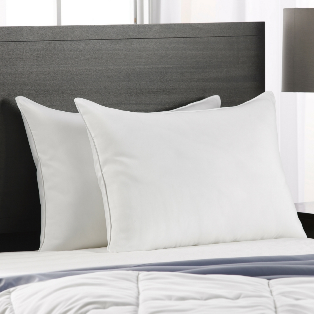 2 Pack Cotton Blend Superior Down-like Soft Stomach Sleeper Pillow - Standard