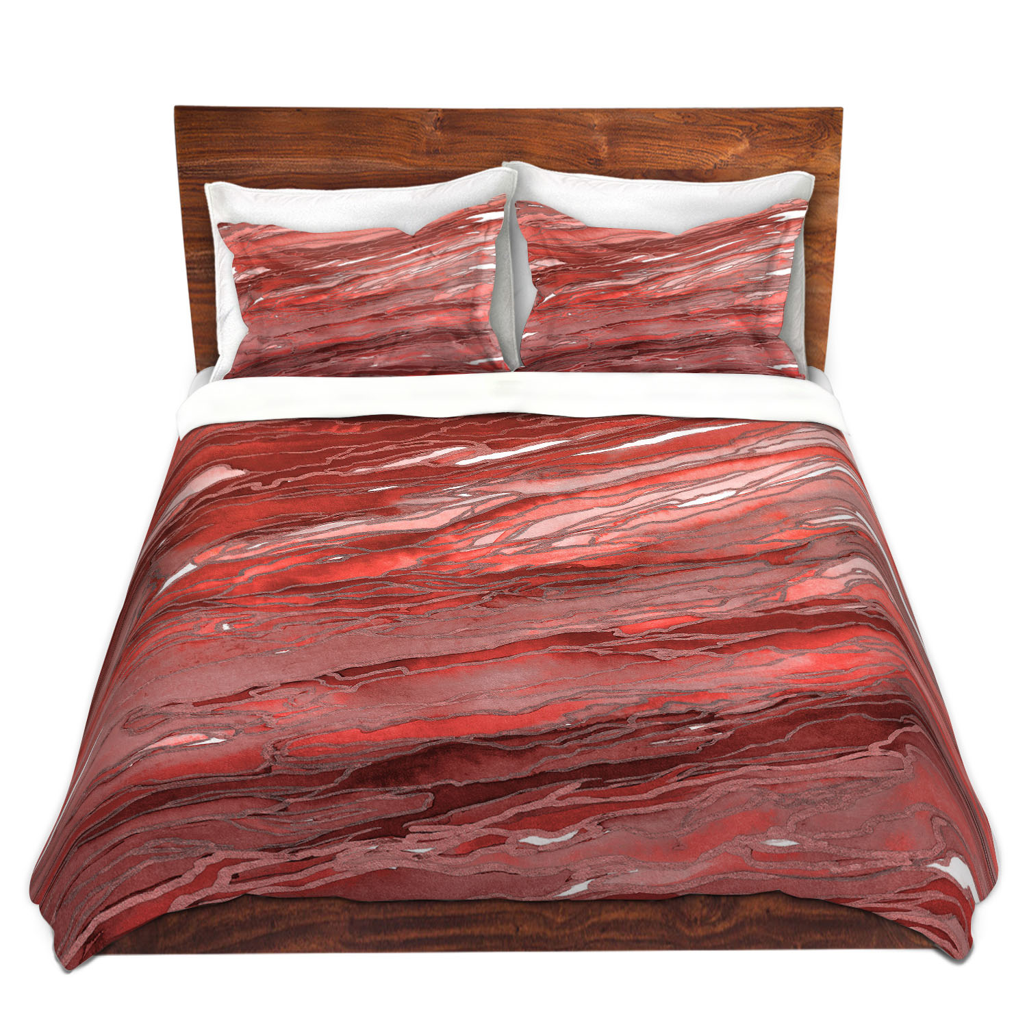 Dianoche Microfiber Duvet Covers By Julia Di Sano - Agate Magic Rust Red