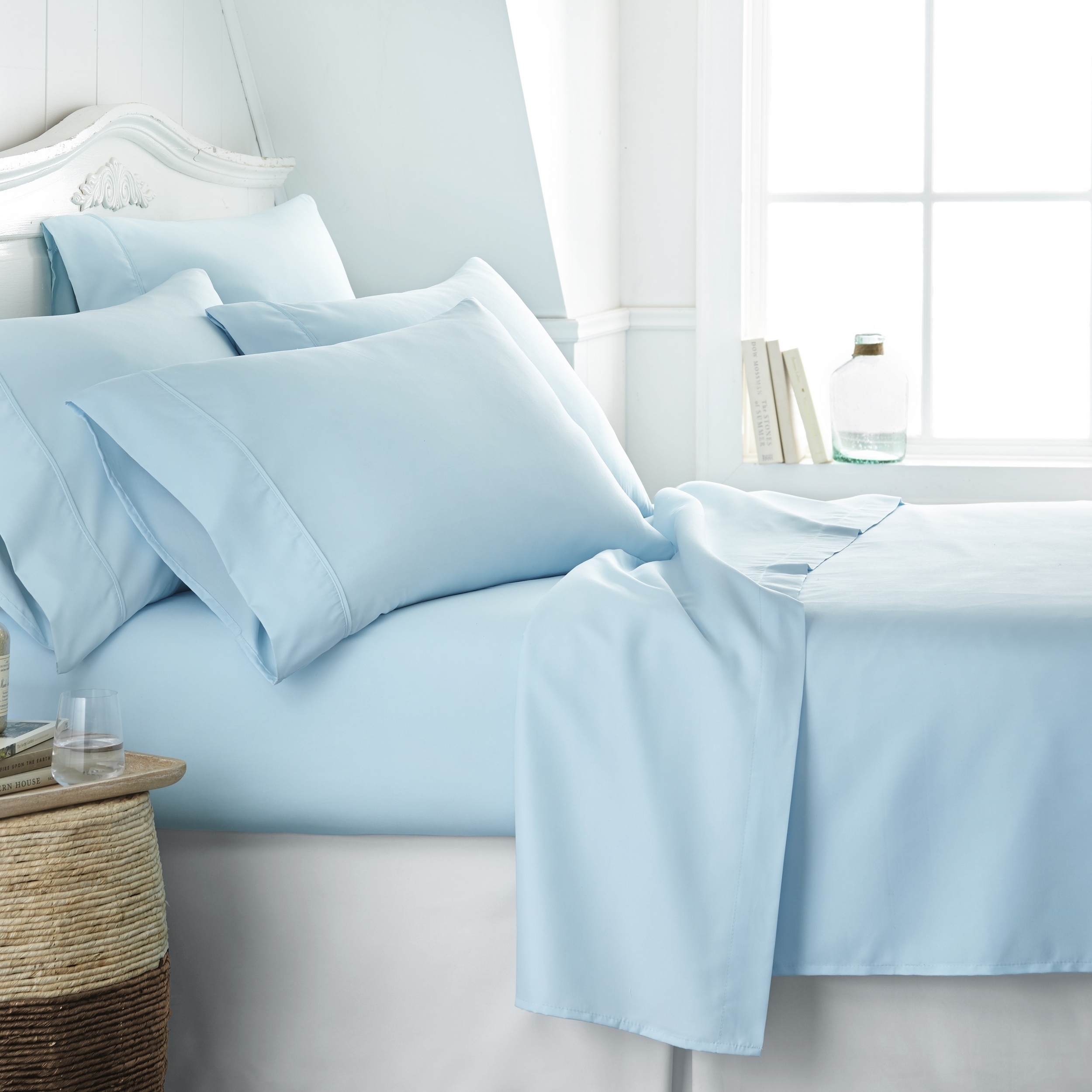 Home Collection Premium Ultra Soft 6 Piece Bed Sheet Set - 14 Colors - Aqua, California King