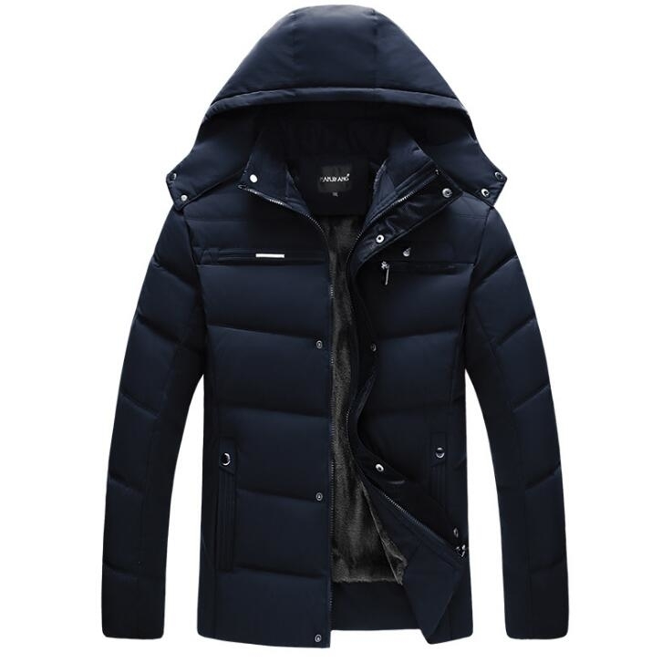 Men's Coats Hooded Fleece Faux Fur Lined Warm Coats Outwear Winter Jackets - Black, S