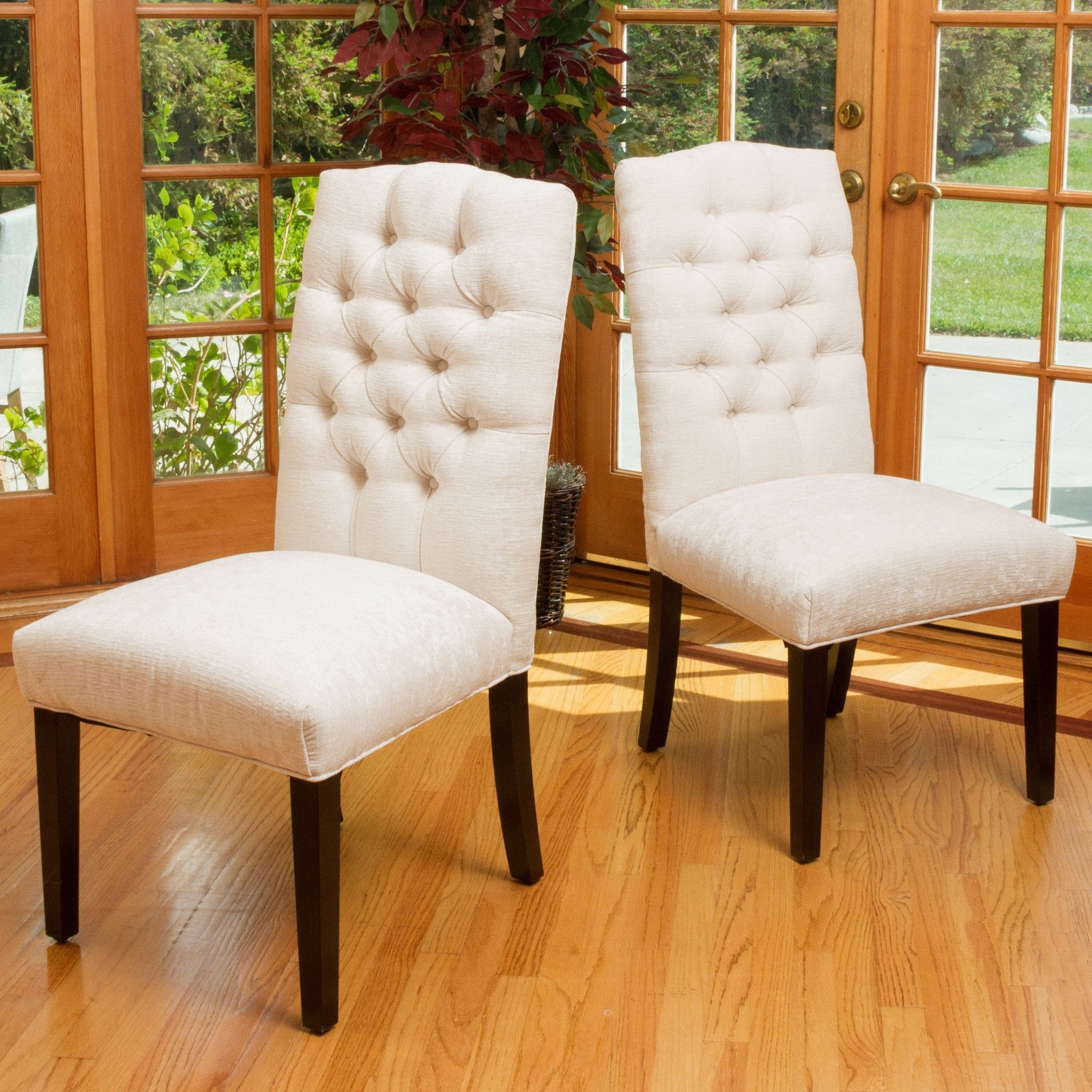 Clark Ivory Fabric Dining Chair (Set of 2)
