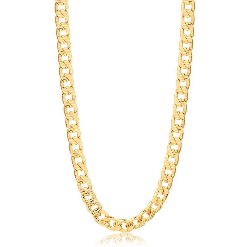 18k Gold Plated 5ml Diamond Cut Cuban Chain Necklace 24 In Sportspyder