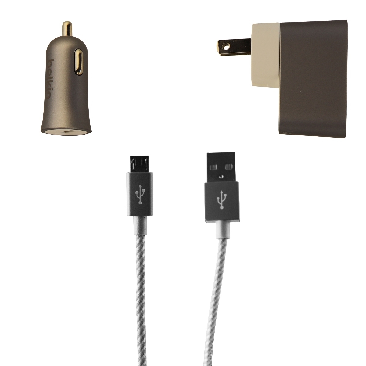 Belkin Mixit Up Series 2.4A Premium Charging Kit w/Micro USB Cable - Space Gray (Refurbished)