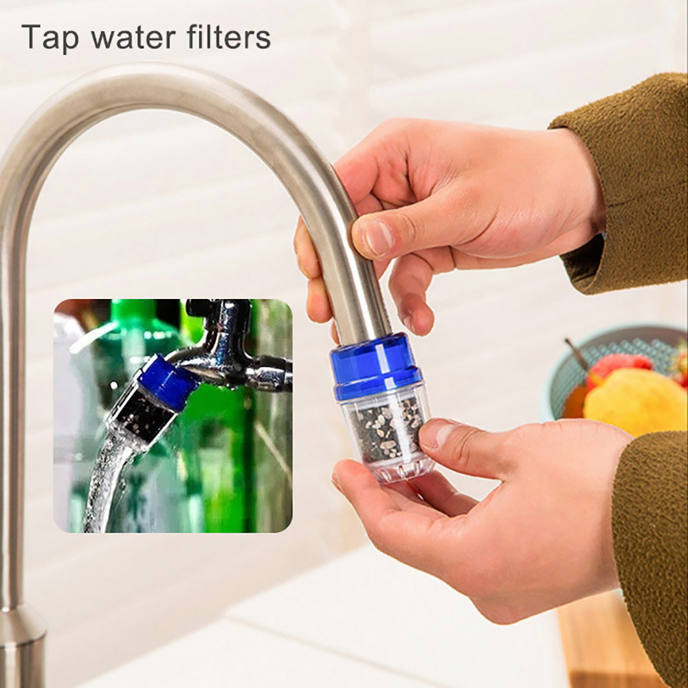 Extendable Filter Shower Household Kitchen Splash-Proof Water Filter Water Purifier Faucet Rotary Drainer Blue,1