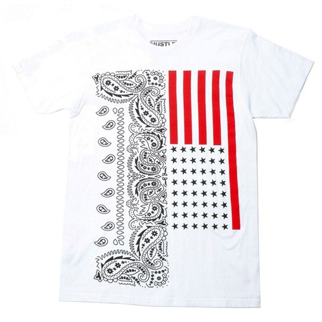 Bandana Stars and Stripes Graphic Slim Fit Shirt - white, large
