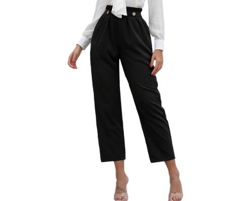 Guoguo Women's Cropped Paper Bag Waist Pants with Pockets Plus Size - XS  from OpenSky | SheFinds