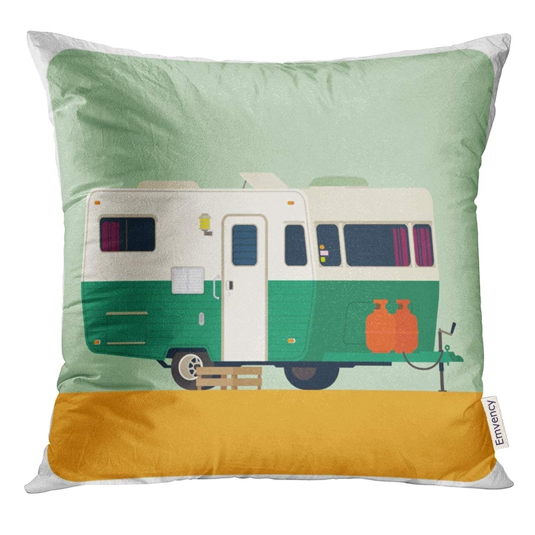 18x18 Multicolor Camping Shirts Outdoor Shirts Shirts Weekend Camping with Beer Tees Alcohol Men Women Throw Pillow