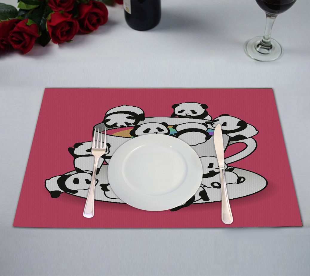 Panda Bear Placemat 12x18 Inch,Set of 2 Table Placemats