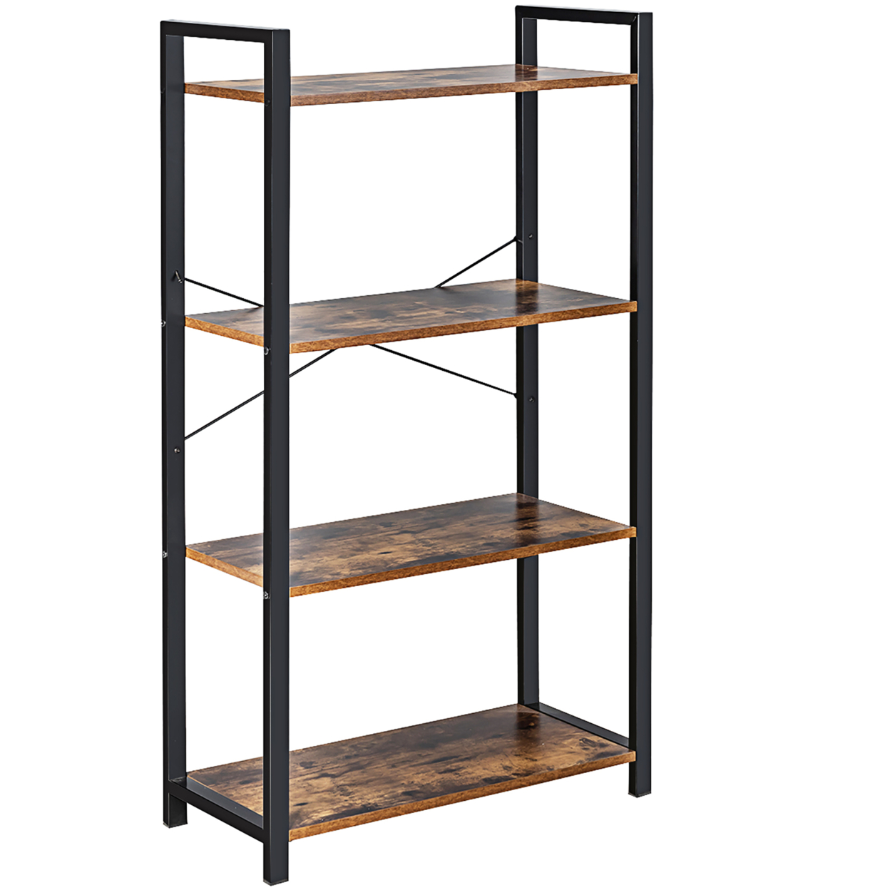 costway-4-tier-bookshelf-industrial-bookcase-diaplay-shelf-storage-rack