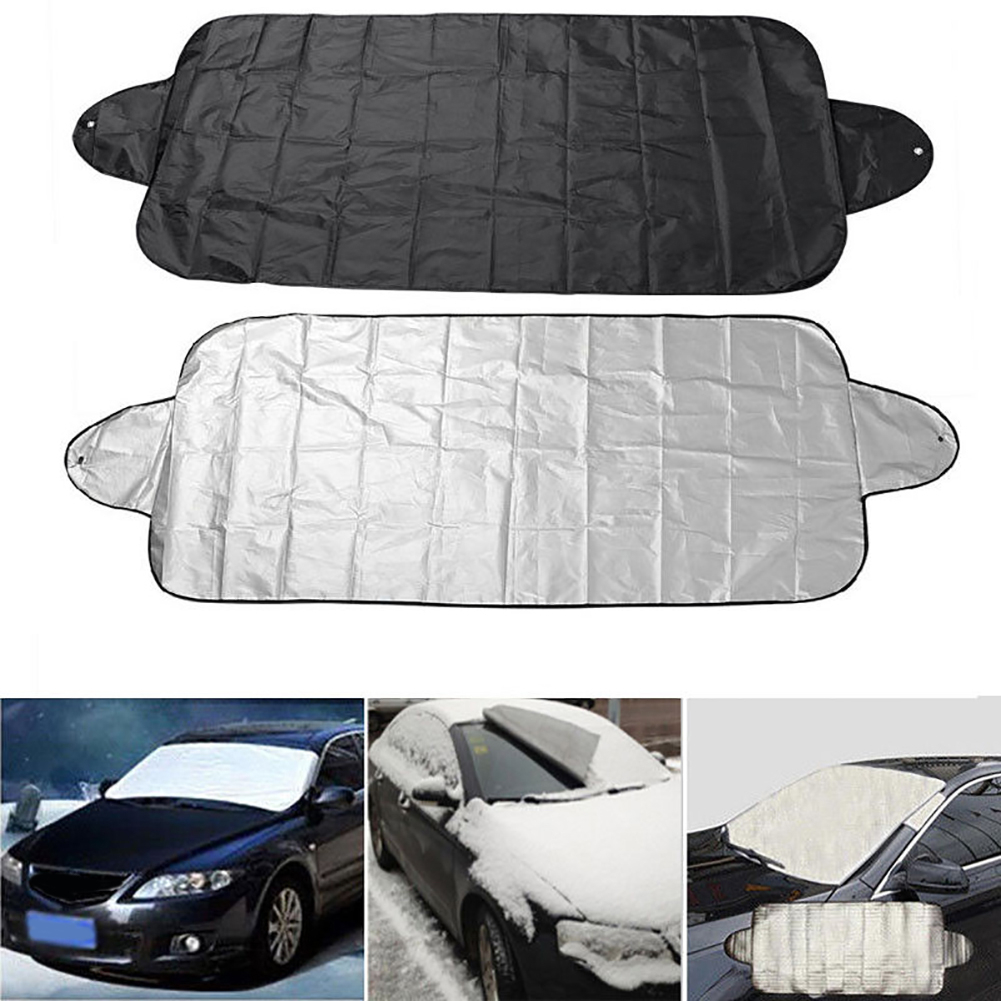 Car Windshield Protective Cover with Side Mirror Covers Thick Magnetic Car Windshield Cover Waterproof Snow Ice Frost Fit Most Cars 225x140cm Car Windscreen Cover Frost Car Windshield Cover for Snow