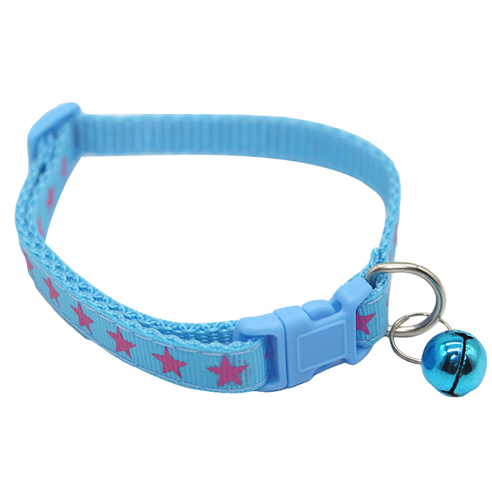 Cat Collar with Bell,Safety Pet Collar for Puppy Kitty Kitten Necklace Nylon Adjustable Length Quick Release Buckle Girl Boy 1 Pack Blue