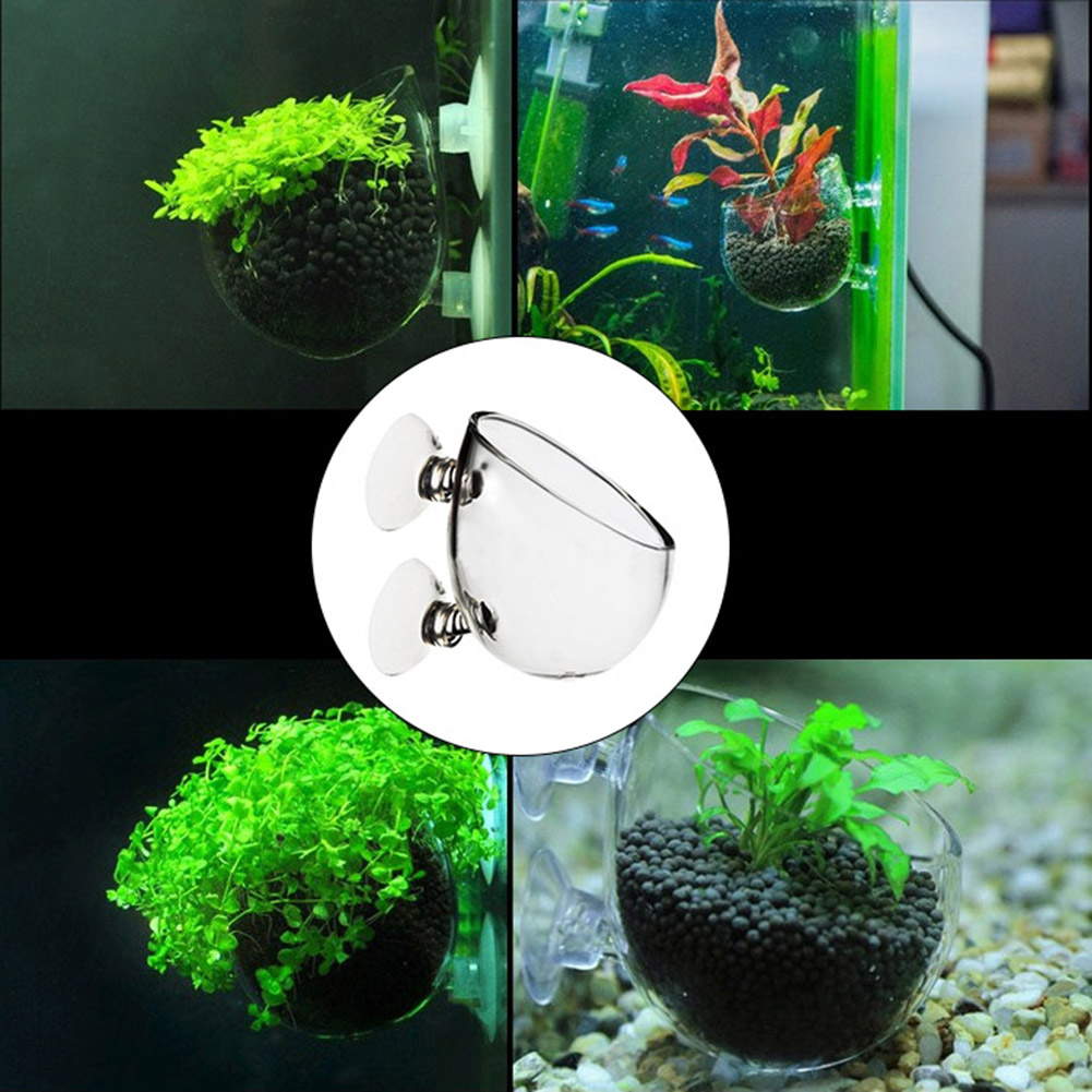 Hanging Planter Acrylic Pot Holder for Aquarium Aquascaping Fish Tank
