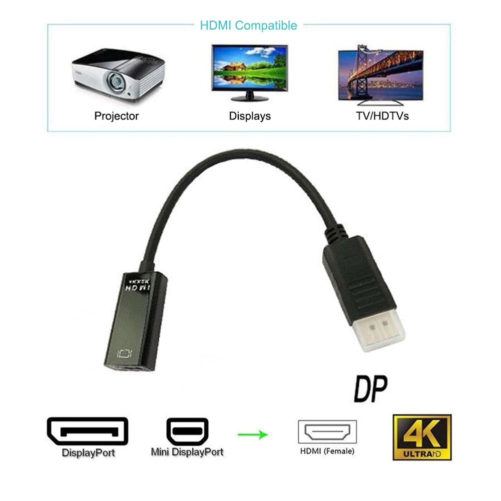 PC Ultra High Clarity DP/Display Port DP Male to HDMI-compatible Active Adapter 4K Converter Cable