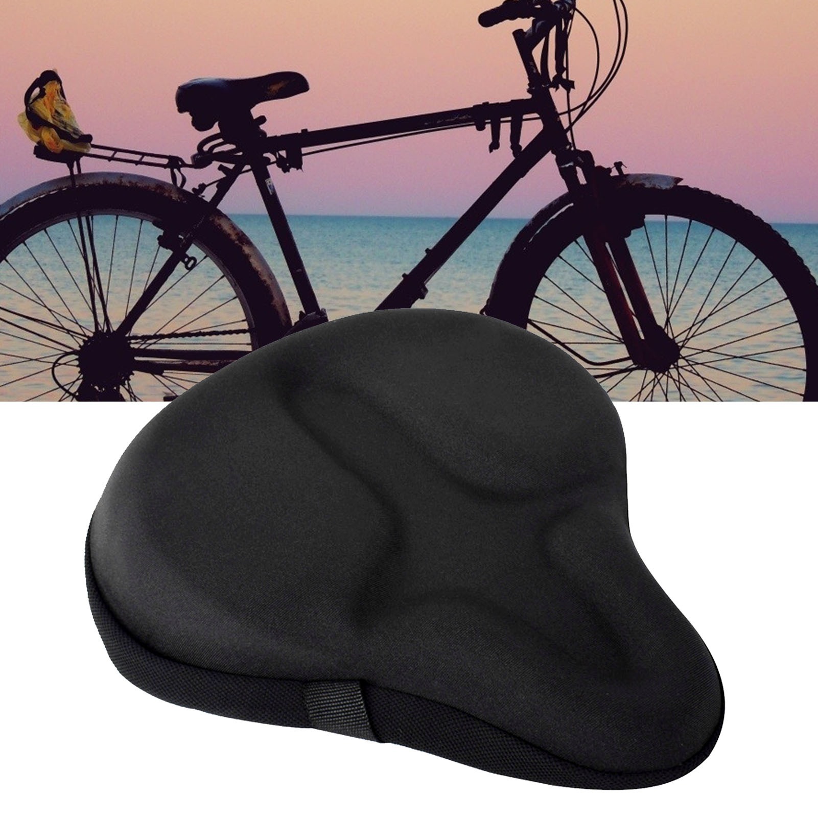 Bicycle Seat Saddle Cover Cycling Bike Silicone Pad Gel Cushion Adjustable US 