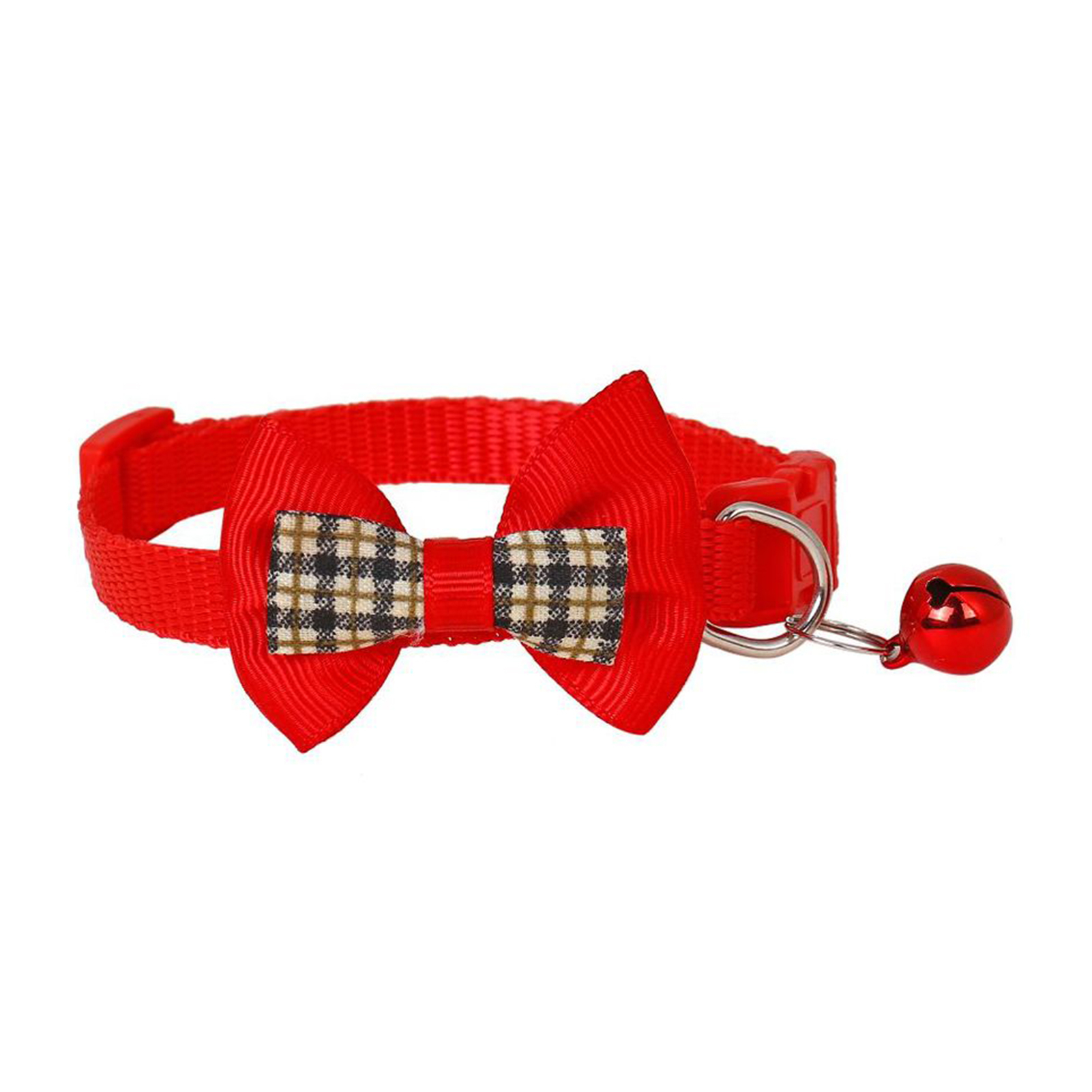 Large Red Polka Dot Adjustable Sizes S Kitten Cat Collar with Flower or Bow Tie Medium