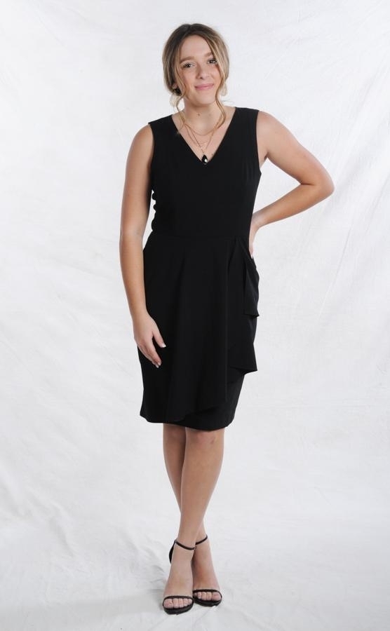 Black Calvin Klein Luxe Ruffle Dress Size 6