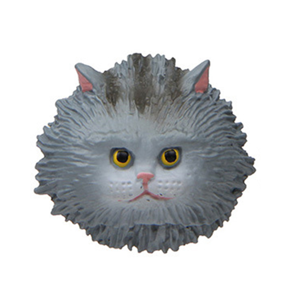 Cute Animal Cat Head Refrigerator Magnetic Sticker Resin Fridge Kitchen Decor - grey leopard#