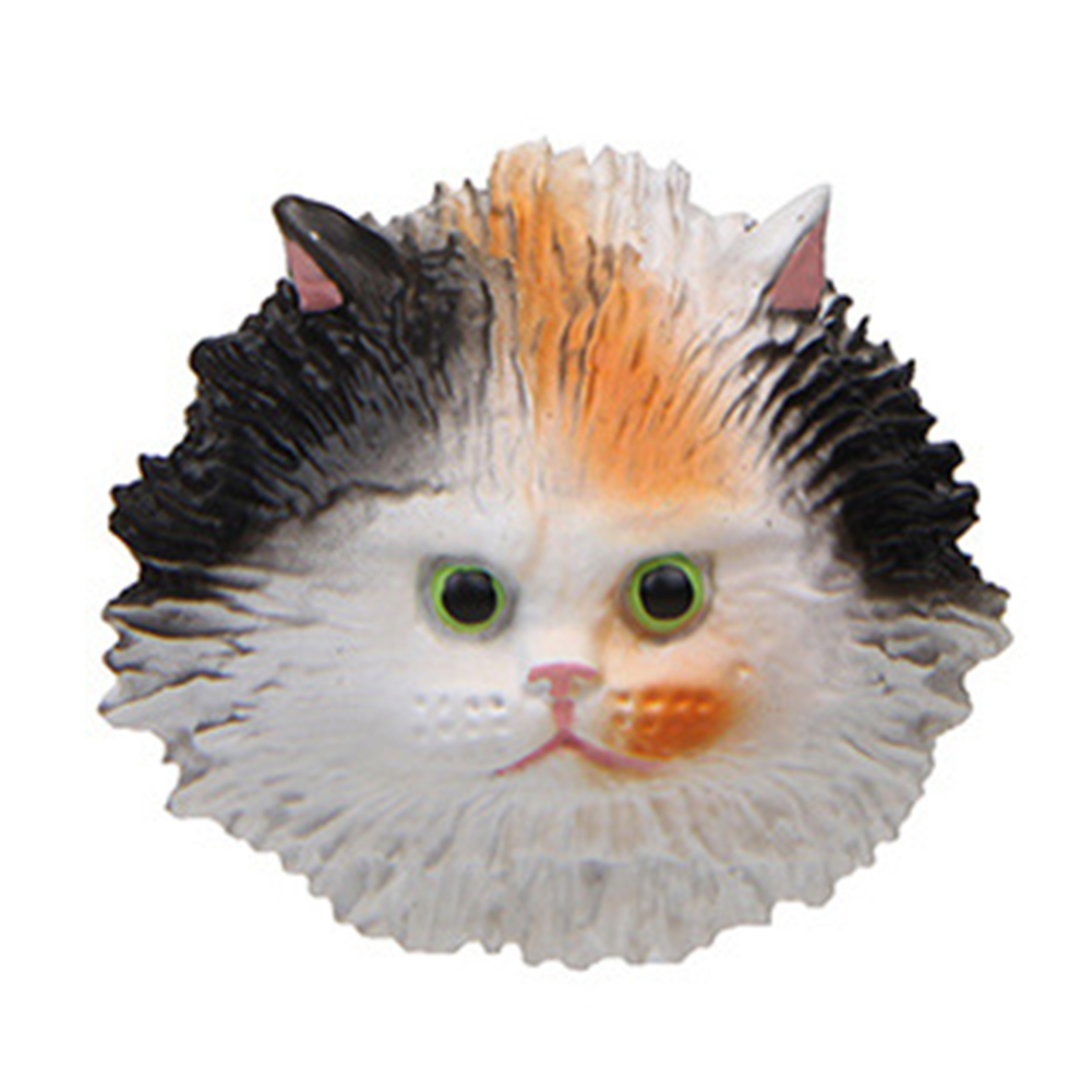 Cute Animal Cat Head Refrigerator Magnetic Sticker Resin Fridge Kitchen Decor - 3-color