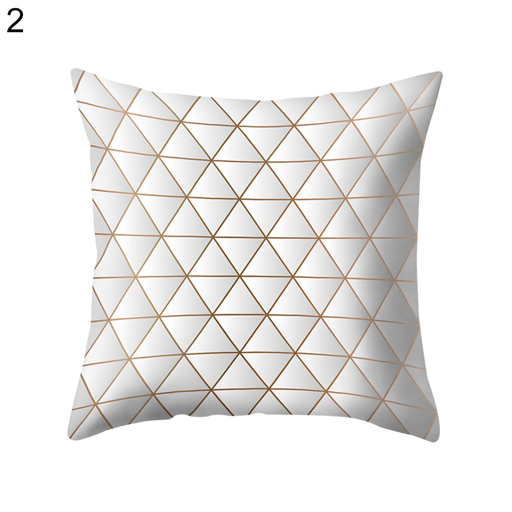 Rose Gold Cushion Cover Dot Home Car Geometric Pillow Case Home Sofa Decor 