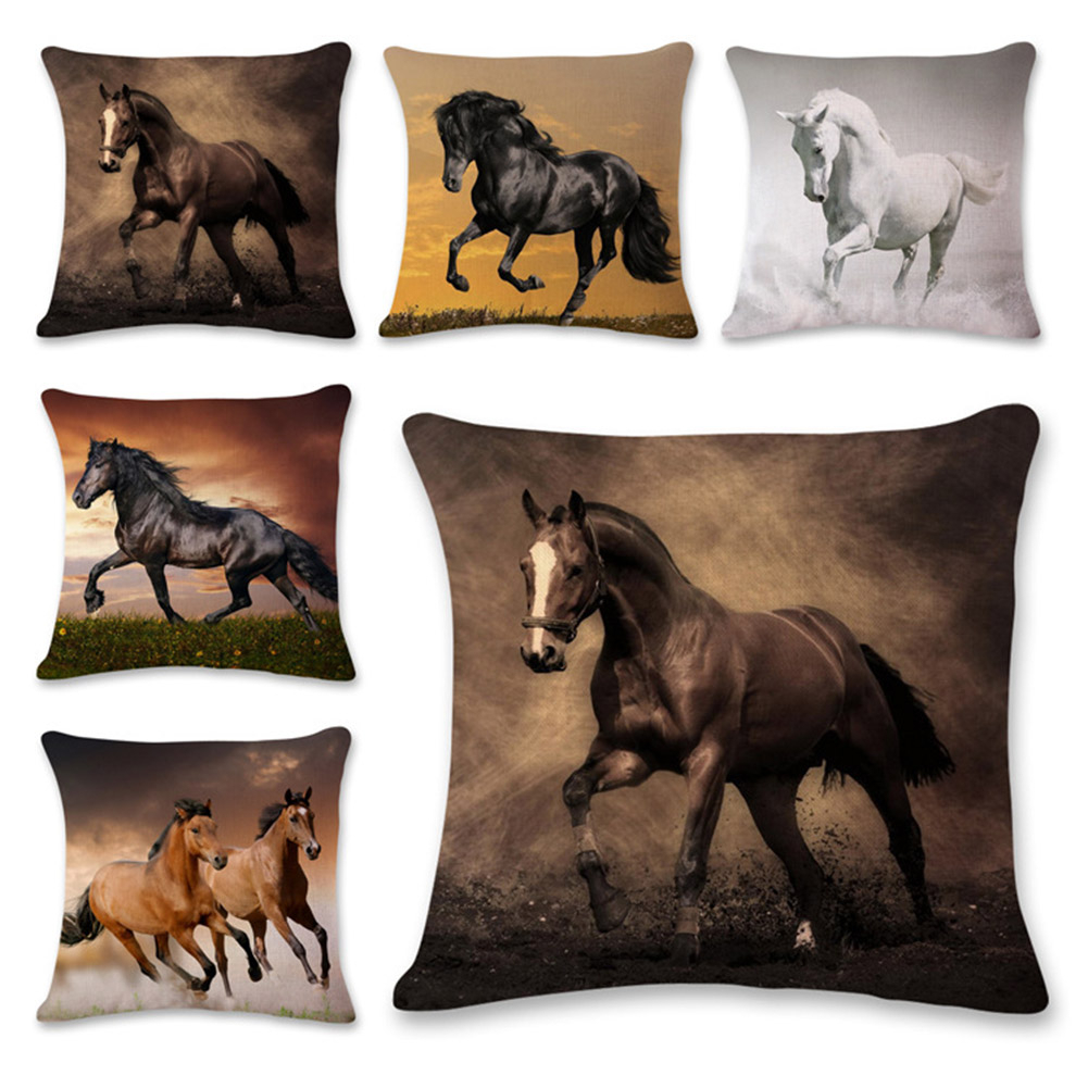 Funny Horse Gifts Cartoon Horse Pet Throw Pillow Multicolor 16x16 