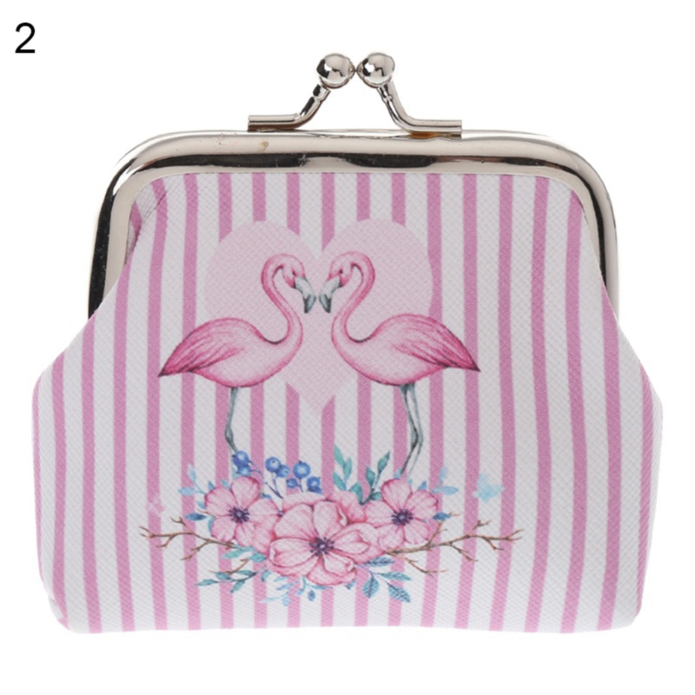 Women Girl Mini Flamingo Sequins Coin Earphone Purse Bag Small Wallet Key Chains