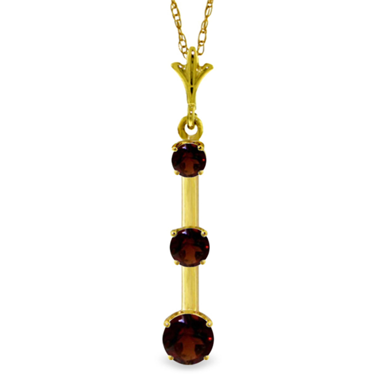 14K Yellow, White, Rose Gold Necklace With Natural Garnet Drop 