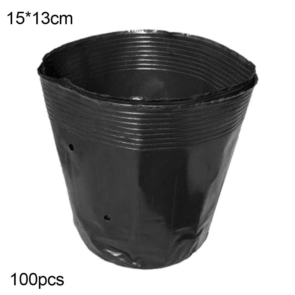 100pcs Garden Black Plastic  Breathable Nutritional Planting Containers Optional