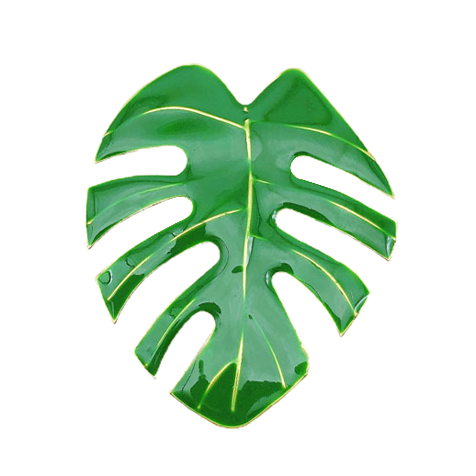 Eye-catching Napkin Ring Stylish Stainless Steel Creative Leaf Shape Napkin Holder for Kitchen - green