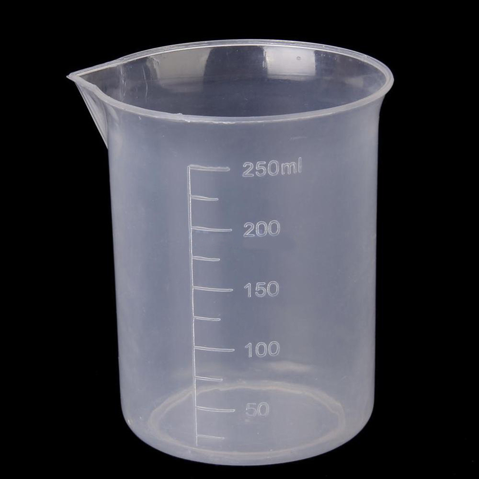 250ml Lab Laboratory Transparent Plastic Graduated Cylinder Measuring Cup Beaker