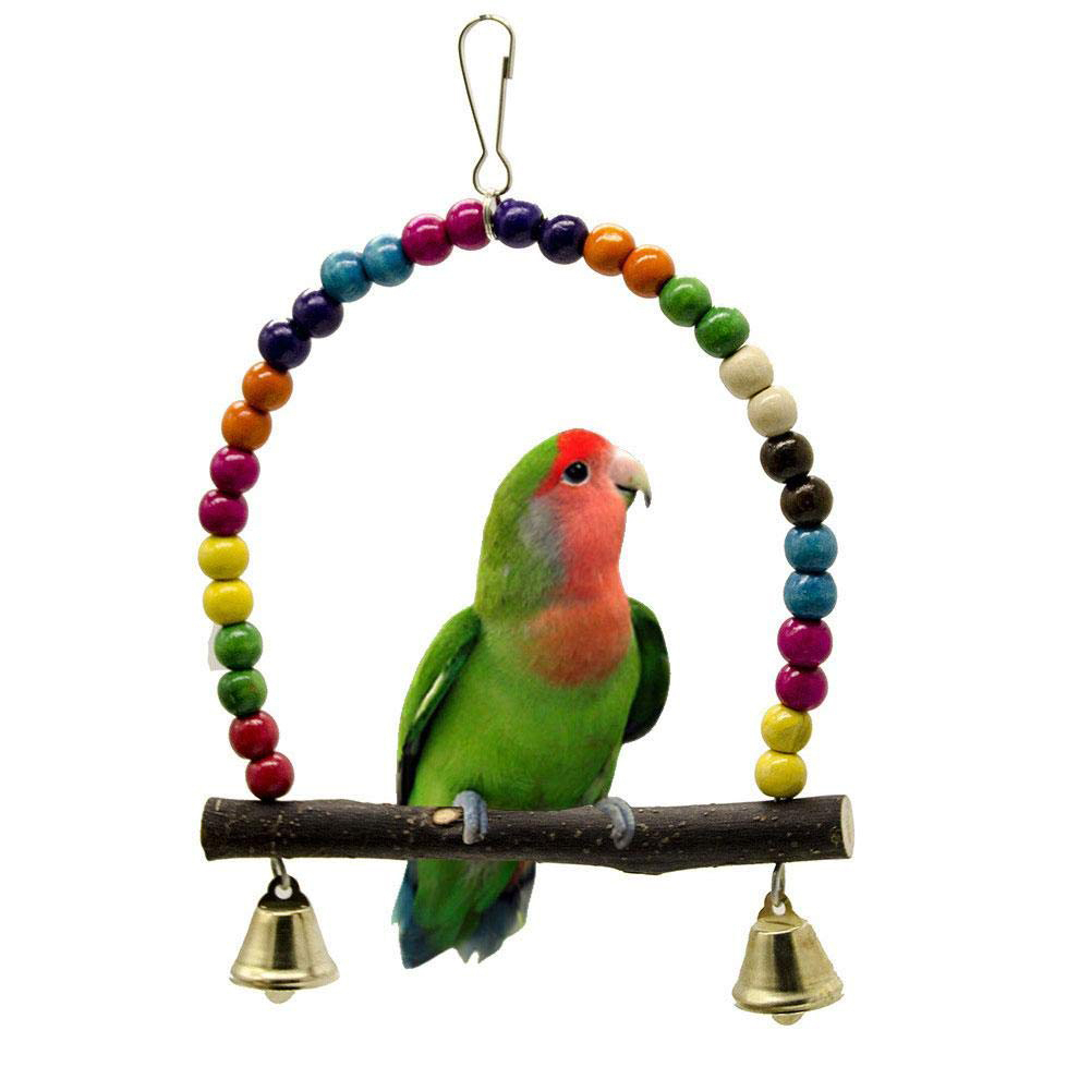 Arch Swing Bird Toy Parrot Harness Rings Toys Parakeet Cockatiel Budgie
