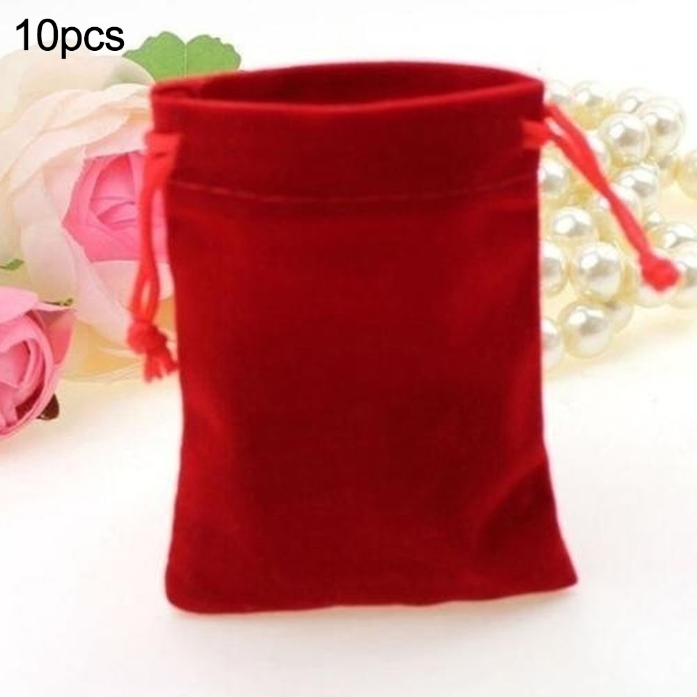 RA_ 10Pcs Velvet Storage Bags Wedding Favor Pouch Jewelry Packaging Gift Bag L 