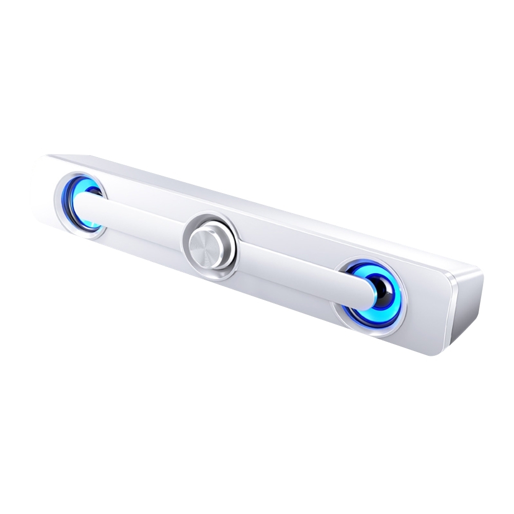 Mini USB Wired Powerful Stereo Laptop Tablet Speakers Bluetooth-compatible Loudspeaker - white, bluetooth control