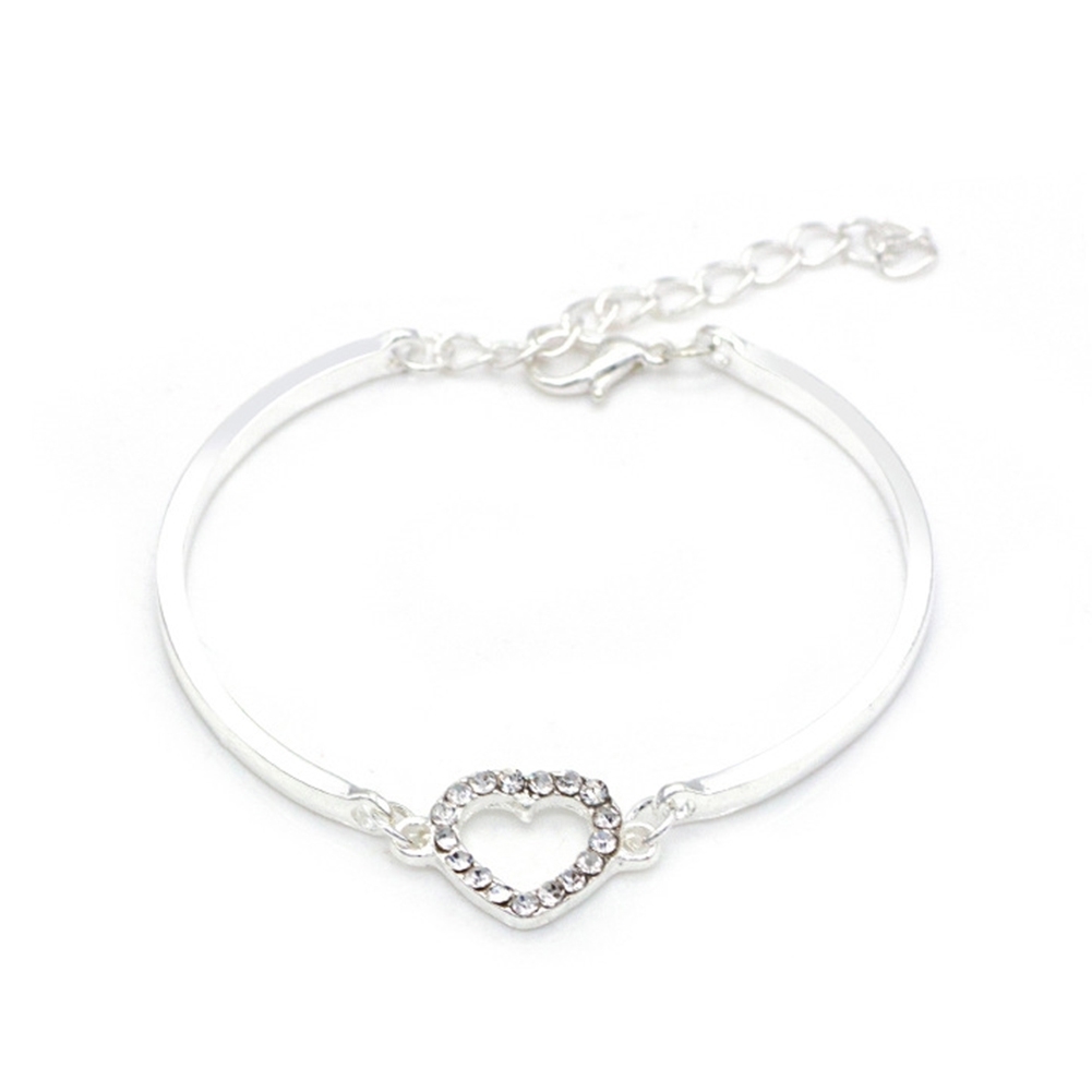 Stylish Holllow Love Heart Chain Bracelet Women Charm Bangle Jewelry Gift Z 
