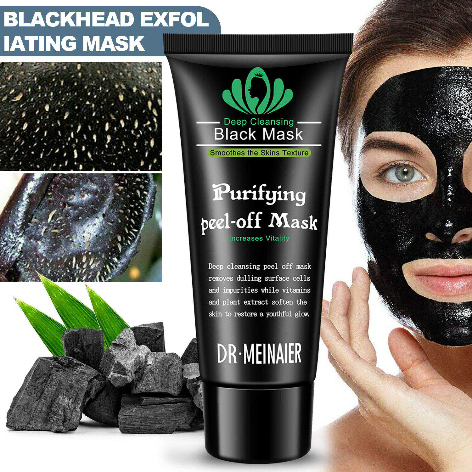Blackhead Remover Deep Cleansing Purifying Peel Acne Black Mud Face Mask - 2 pack