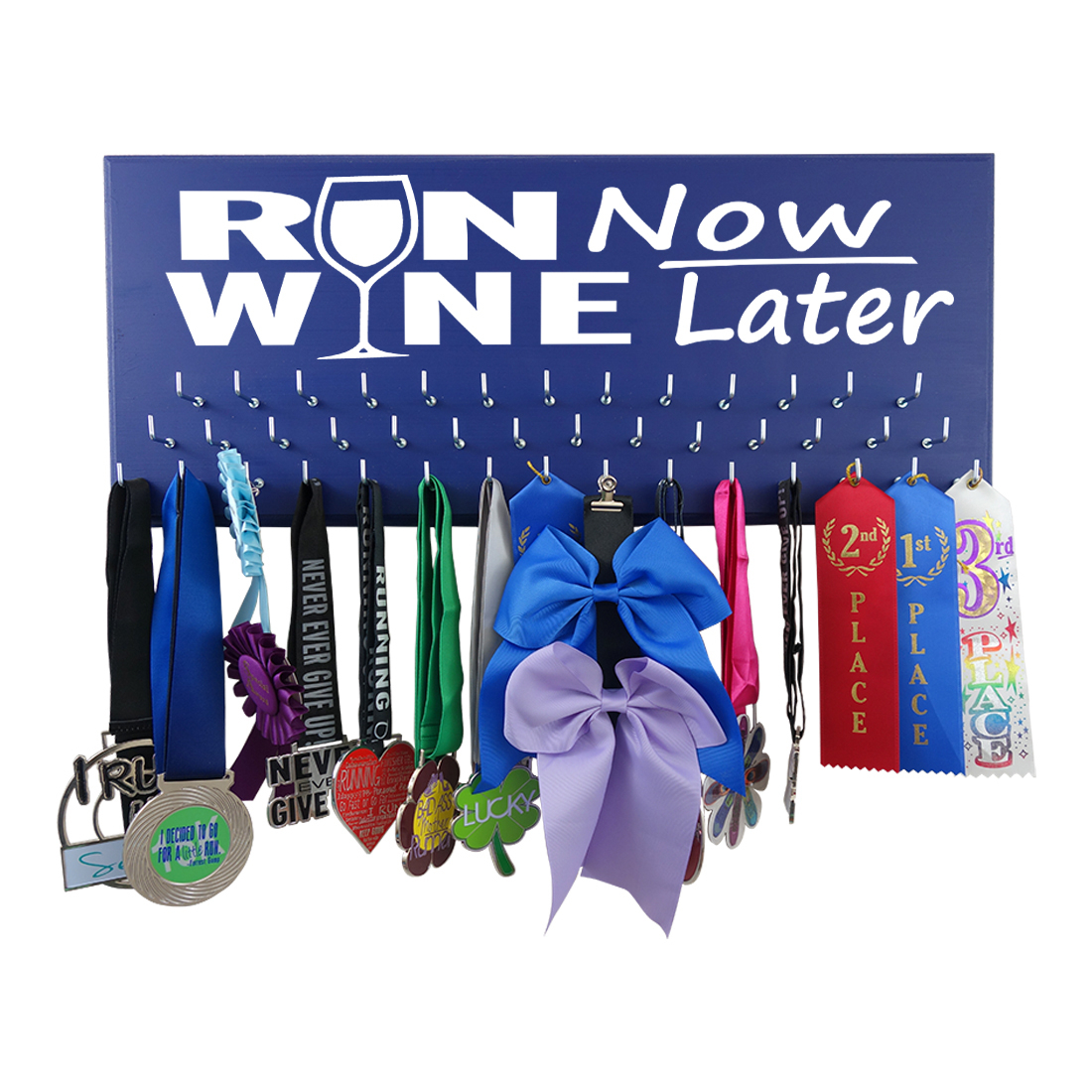 Runner/Sports Medal Hanger/Holder/Display Run Now Wine Later 