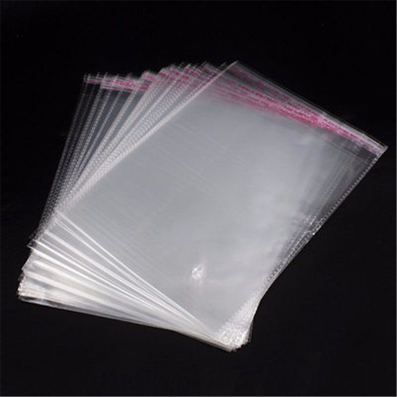New 100Pcs Transparent Self Adhesive Sealed Opp Plastic Bags Gift Package Pouch 